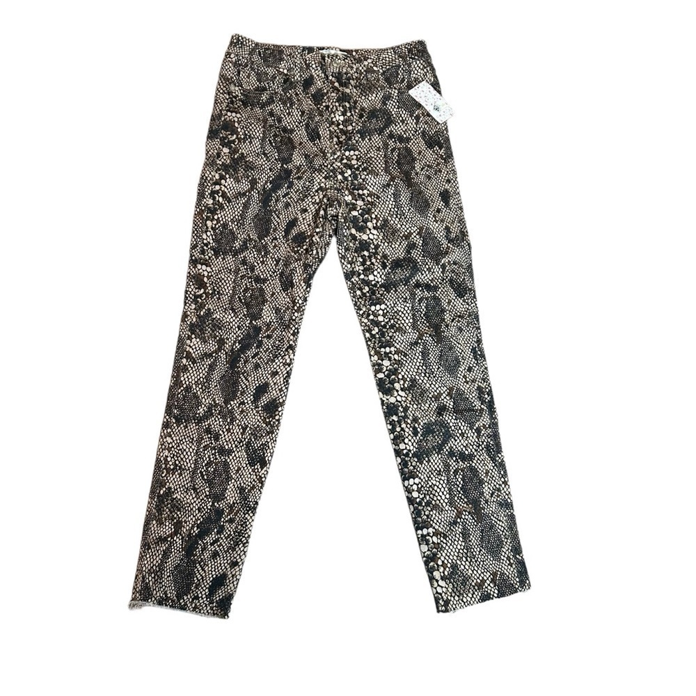 We The Free Faux Snakeskin Print Raw Hem Ankle High Rise Jeggings Sz.31 NWT - Picture 5 of 16